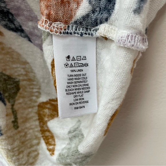 Rachel Zoe 100% Linen Sleeveless Floral Print Top Size 1X - Picture 5 of 5